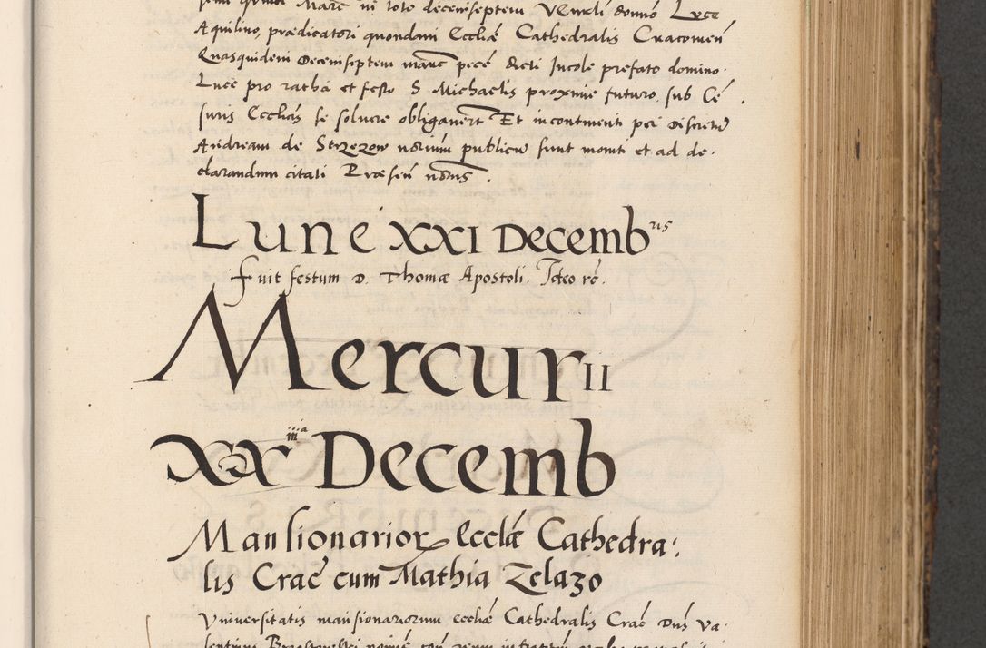 Zdjęcie nr 383 dla obiektu archiwalnego: Acta actorum causarum, sentenciarum diffinitivarum quam interloquutiorum, decretorum, obligationum, quietationum et constitutionum procuratorum coram reverndo domino Petri Porembski preposito Ossviencimensi, canonico et officiali Cracoviensi generali ad annum Dimini 1556, inditione quatuor decima, pontificatus sanctissimi in Christo patris domini Pauli divina providencia pape IIII anno ispius.