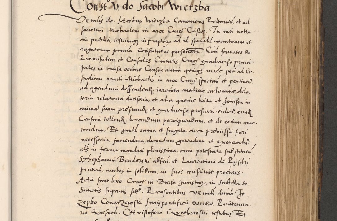 Zdjęcie nr 373 dla obiektu archiwalnego: Acta actorum causarum, sentenciarum diffinitivarum quam interloquutiorum, decretorum, obligationum, quietationum et constitutionum procuratorum coram reverndo domino Petri Porembski preposito Ossviencimensi, canonico et officiali Cracoviensi generali ad annum Dimini 1556, inditione quatuor decima, pontificatus sanctissimi in Christo patris domini Pauli divina providencia pape IIII anno ispius.