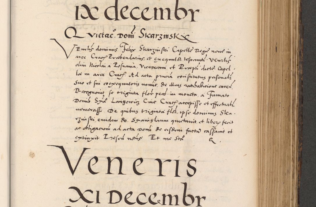 Zdjęcie nr 371 dla obiektu archiwalnego: Acta actorum causarum, sentenciarum diffinitivarum quam interloquutiorum, decretorum, obligationum, quietationum et constitutionum procuratorum coram reverndo domino Petri Porembski preposito Ossviencimensi, canonico et officiali Cracoviensi generali ad annum Dimini 1556, inditione quatuor decima, pontificatus sanctissimi in Christo patris domini Pauli divina providencia pape IIII anno ispius.