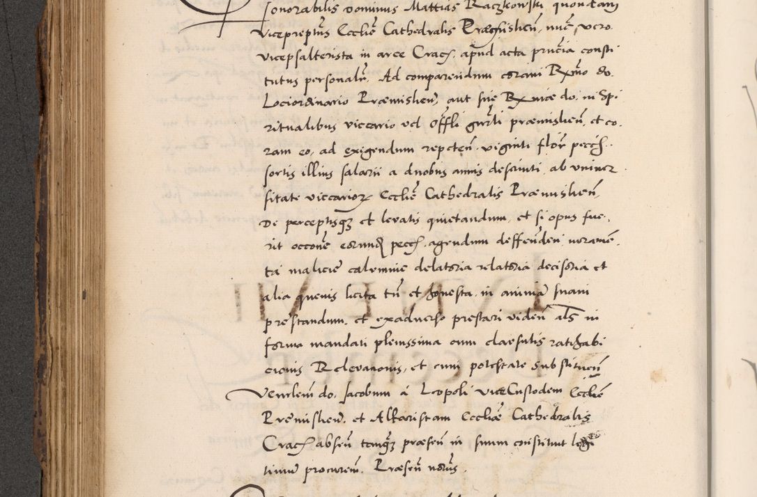 Zdjęcie nr 370 dla obiektu archiwalnego: Acta actorum causarum, sentenciarum diffinitivarum quam interloquutiorum, decretorum, obligationum, quietationum et constitutionum procuratorum coram reverndo domino Petri Porembski preposito Ossviencimensi, canonico et officiali Cracoviensi generali ad annum Dimini 1556, inditione quatuor decima, pontificatus sanctissimi in Christo patris domini Pauli divina providencia pape IIII anno ispius.
