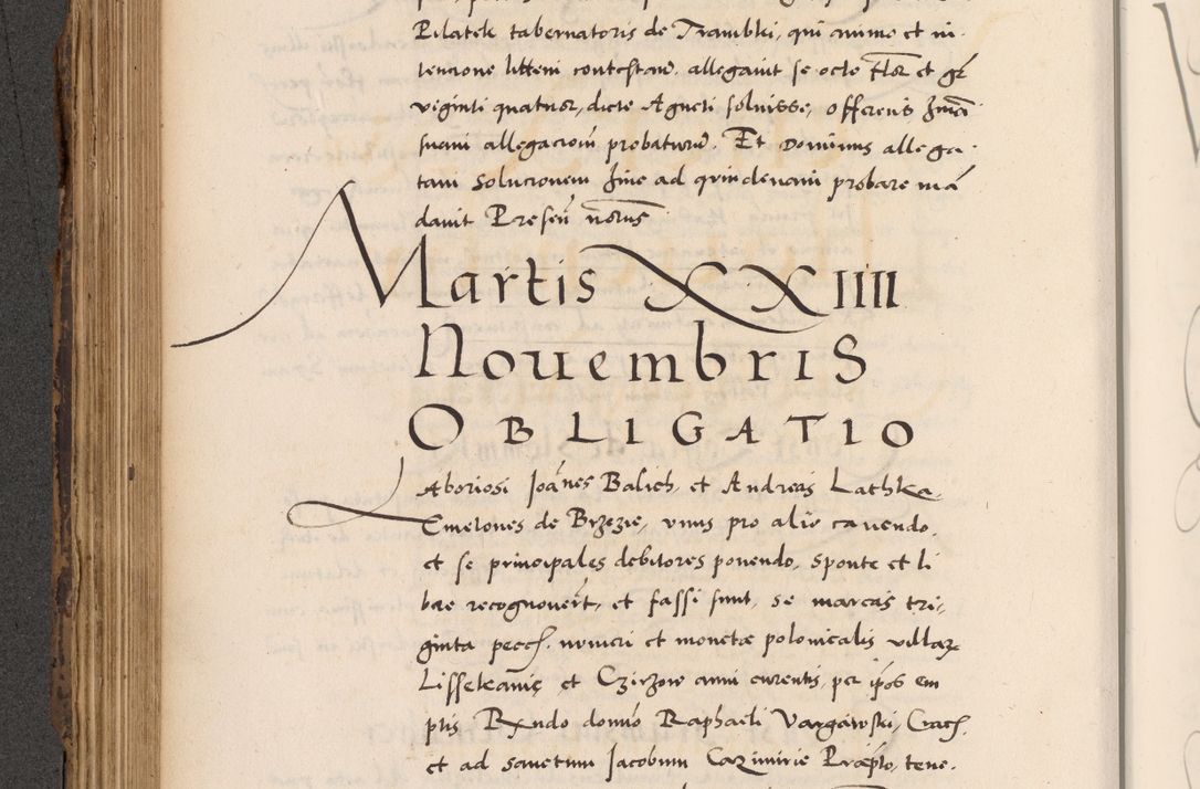 Zdjęcie nr 362 dla obiektu archiwalnego: Acta actorum causarum, sentenciarum diffinitivarum quam interloquutiorum, decretorum, obligationum, quietationum et constitutionum procuratorum coram reverndo domino Petri Porembski preposito Ossviencimensi, canonico et officiali Cracoviensi generali ad annum Dimini 1556, inditione quatuor decima, pontificatus sanctissimi in Christo patris domini Pauli divina providencia pape IIII anno ispius.