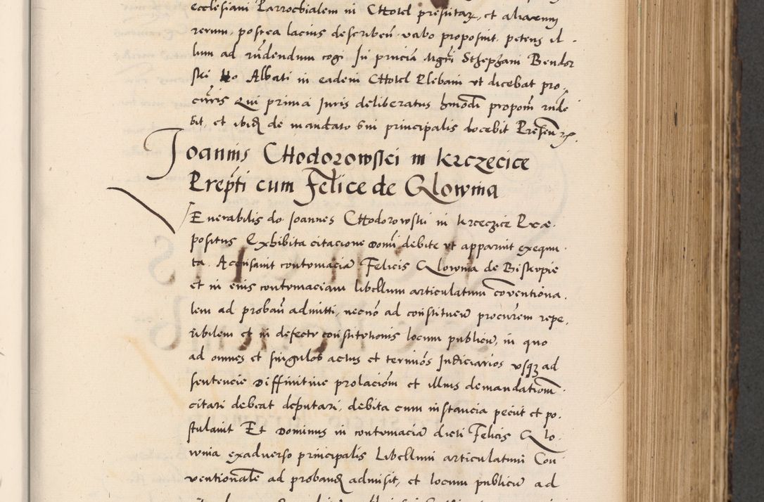 Zdjęcie nr 355 dla obiektu archiwalnego: Acta actorum causarum, sentenciarum diffinitivarum quam interloquutiorum, decretorum, obligationum, quietationum et constitutionum procuratorum coram reverndo domino Petri Porembski preposito Ossviencimensi, canonico et officiali Cracoviensi generali ad annum Dimini 1556, inditione quatuor decima, pontificatus sanctissimi in Christo patris domini Pauli divina providencia pape IIII anno ispius.