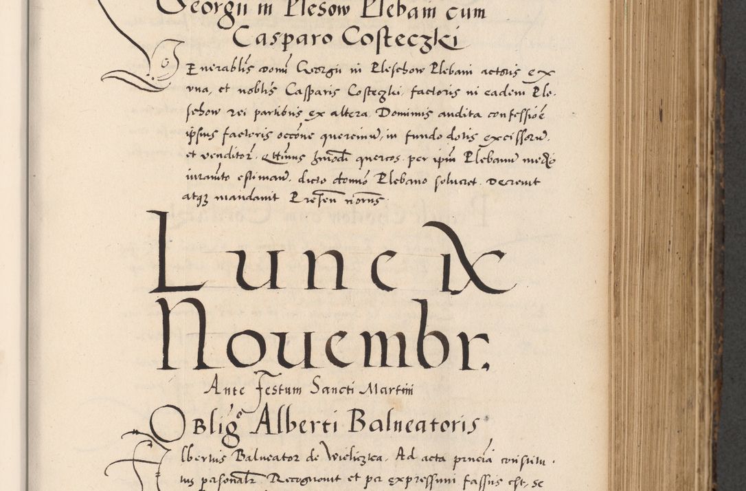 Zdjęcie nr 345 dla obiektu archiwalnego: Acta actorum causarum, sentenciarum diffinitivarum quam interloquutiorum, decretorum, obligationum, quietationum et constitutionum procuratorum coram reverndo domino Petri Porembski preposito Ossviencimensi, canonico et officiali Cracoviensi generali ad annum Dimini 1556, inditione quatuor decima, pontificatus sanctissimi in Christo patris domini Pauli divina providencia pape IIII anno ispius.