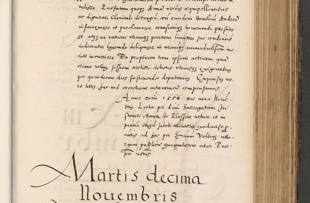 Zdjęcie nr 347 dla obiektu archiwalnego: Acta actorum causarum, sentenciarum diffinitivarum quam interloquutiorum, decretorum, obligationum, quietationum et constitutionum procuratorum coram reverndo domino Petri Porembski preposito Ossviencimensi, canonico et officiali Cracoviensi generali ad annum Dimini 1556, inditione quatuor decima, pontificatus sanctissimi in Christo patris domini Pauli divina providencia pape IIII anno ispius.