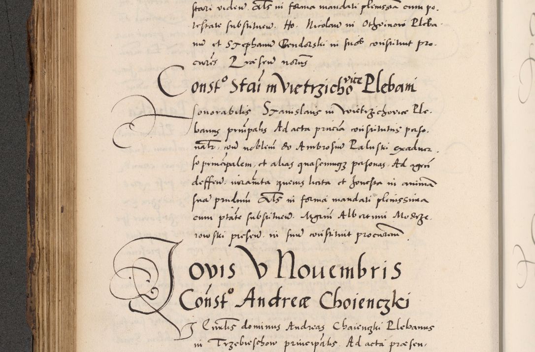 Zdjęcie nr 342 dla obiektu archiwalnego: Acta actorum causarum, sentenciarum diffinitivarum quam interloquutiorum, decretorum, obligationum, quietationum et constitutionum procuratorum coram reverndo domino Petri Porembski preposito Ossviencimensi, canonico et officiali Cracoviensi generali ad annum Dimini 1556, inditione quatuor decima, pontificatus sanctissimi in Christo patris domini Pauli divina providencia pape IIII anno ispius.