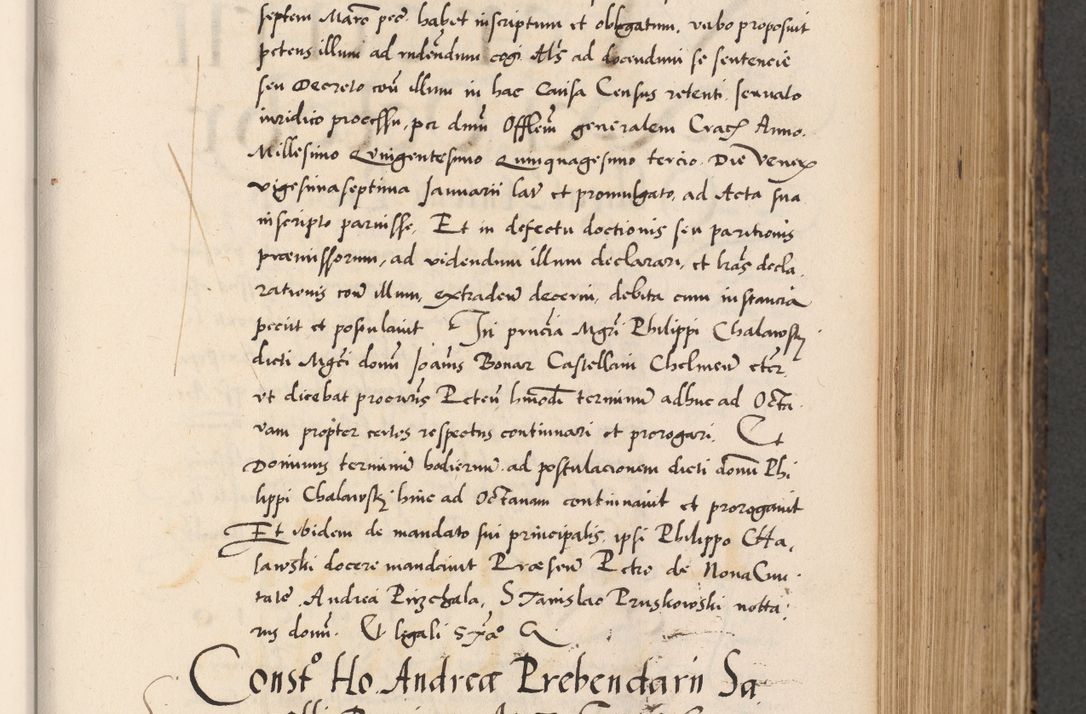 Zdjęcie nr 325 dla obiektu archiwalnego: Acta actorum causarum, sentenciarum diffinitivarum quam interloquutiorum, decretorum, obligationum, quietationum et constitutionum procuratorum coram reverndo domino Petri Porembski preposito Ossviencimensi, canonico et officiali Cracoviensi generali ad annum Dimini 1556, inditione quatuor decima, pontificatus sanctissimi in Christo patris domini Pauli divina providencia pape IIII anno ispius.