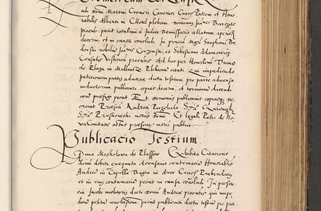 Zdjęcie nr 329 dla obiektu archiwalnego: Acta actorum causarum, sentenciarum diffinitivarum quam interloquutiorum, decretorum, obligationum, quietationum et constitutionum procuratorum coram reverndo domino Petri Porembski preposito Ossviencimensi, canonico et officiali Cracoviensi generali ad annum Dimini 1556, inditione quatuor decima, pontificatus sanctissimi in Christo patris domini Pauli divina providencia pape IIII anno ispius.