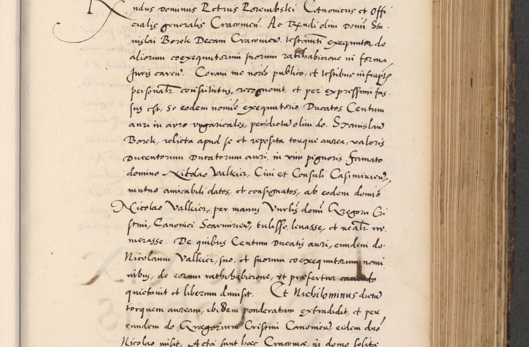 Zdjęcie nr 323 dla obiektu archiwalnego: Acta actorum causarum, sentenciarum diffinitivarum quam interloquutiorum, decretorum, obligationum, quietationum et constitutionum procuratorum coram reverndo domino Petri Porembski preposito Ossviencimensi, canonico et officiali Cracoviensi generali ad annum Dimini 1556, inditione quatuor decima, pontificatus sanctissimi in Christo patris domini Pauli divina providencia pape IIII anno ispius.