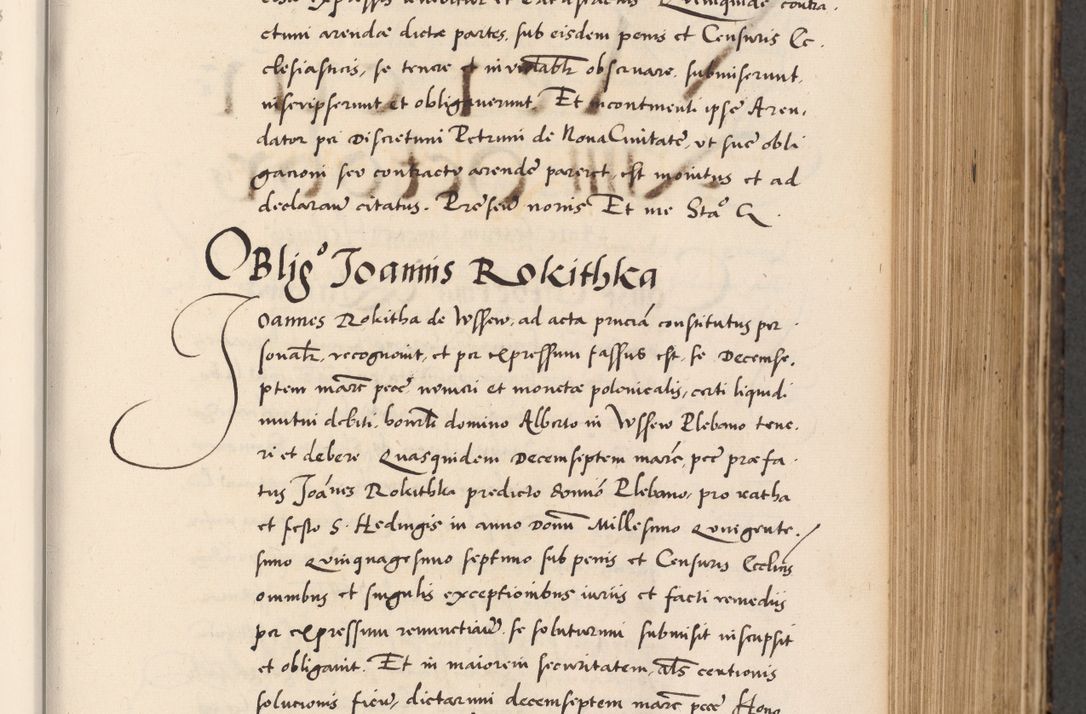 Zdjęcie nr 319 dla obiektu archiwalnego: Acta actorum causarum, sentenciarum diffinitivarum quam interloquutiorum, decretorum, obligationum, quietationum et constitutionum procuratorum coram reverndo domino Petri Porembski preposito Ossviencimensi, canonico et officiali Cracoviensi generali ad annum Dimini 1556, inditione quatuor decima, pontificatus sanctissimi in Christo patris domini Pauli divina providencia pape IIII anno ispius.