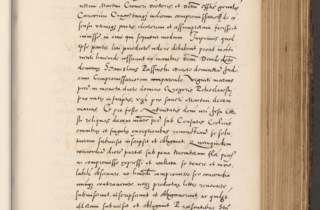 Zdjęcie nr 317 dla obiektu archiwalnego: Acta actorum causarum, sentenciarum diffinitivarum quam interloquutiorum, decretorum, obligationum, quietationum et constitutionum procuratorum coram reverndo domino Petri Porembski preposito Ossviencimensi, canonico et officiali Cracoviensi generali ad annum Dimini 1556, inditione quatuor decima, pontificatus sanctissimi in Christo patris domini Pauli divina providencia pape IIII anno ispius.