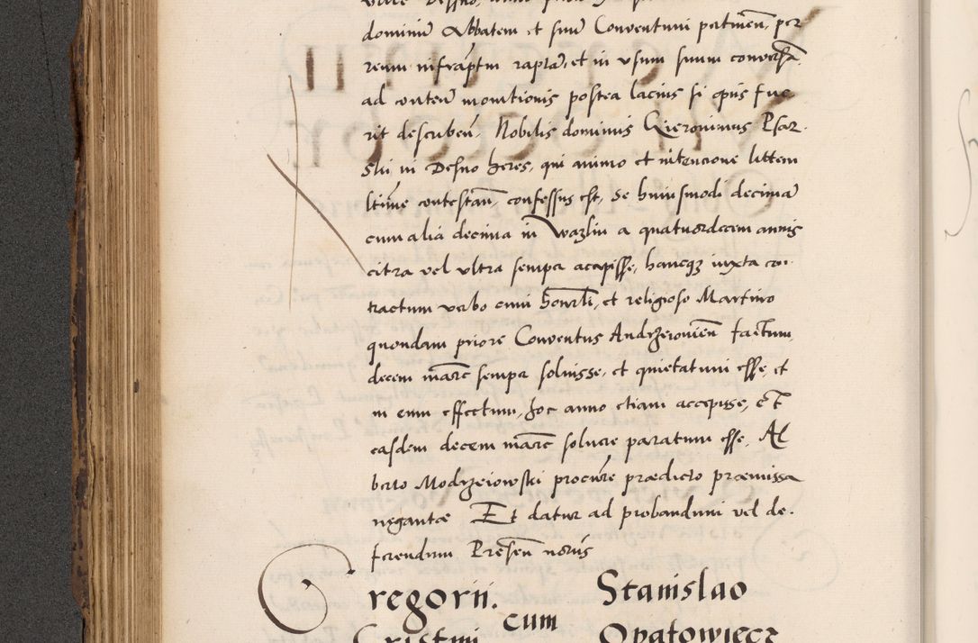 Zdjęcie nr 310 dla obiektu archiwalnego: Acta actorum causarum, sentenciarum diffinitivarum quam interloquutiorum, decretorum, obligationum, quietationum et constitutionum procuratorum coram reverndo domino Petri Porembski preposito Ossviencimensi, canonico et officiali Cracoviensi generali ad annum Dimini 1556, inditione quatuor decima, pontificatus sanctissimi in Christo patris domini Pauli divina providencia pape IIII anno ispius.