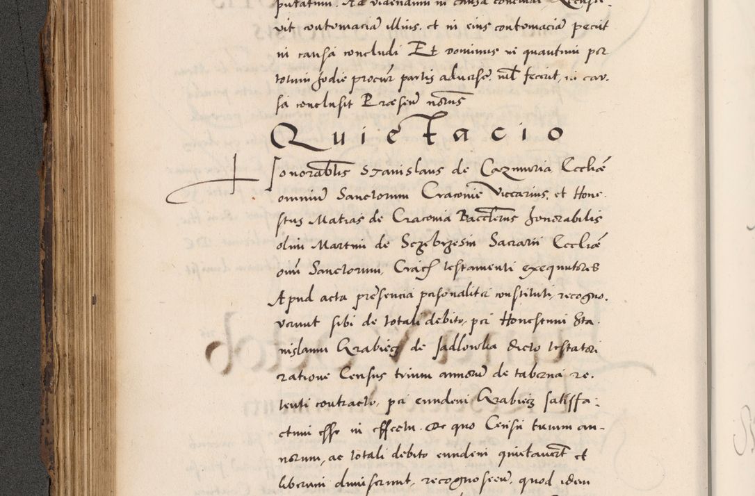 Zdjęcie nr 306 dla obiektu archiwalnego: Acta actorum causarum, sentenciarum diffinitivarum quam interloquutiorum, decretorum, obligationum, quietationum et constitutionum procuratorum coram reverndo domino Petri Porembski preposito Ossviencimensi, canonico et officiali Cracoviensi generali ad annum Dimini 1556, inditione quatuor decima, pontificatus sanctissimi in Christo patris domini Pauli divina providencia pape IIII anno ispius.