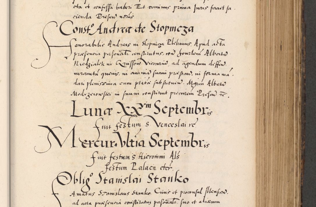 Zdjęcie nr 297 dla obiektu archiwalnego: Acta actorum causarum, sentenciarum diffinitivarum quam interloquutiorum, decretorum, obligationum, quietationum et constitutionum procuratorum coram reverndo domino Petri Porembski preposito Ossviencimensi, canonico et officiali Cracoviensi generali ad annum Dimini 1556, inditione quatuor decima, pontificatus sanctissimi in Christo patris domini Pauli divina providencia pape IIII anno ispius.