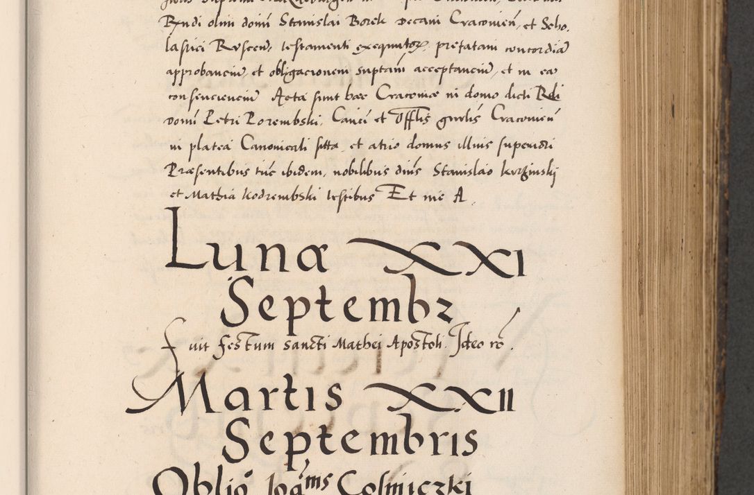 Zdjęcie nr 289 dla obiektu archiwalnego: Acta actorum causarum, sentenciarum diffinitivarum quam interloquutiorum, decretorum, obligationum, quietationum et constitutionum procuratorum coram reverndo domino Petri Porembski preposito Ossviencimensi, canonico et officiali Cracoviensi generali ad annum Dimini 1556, inditione quatuor decima, pontificatus sanctissimi in Christo patris domini Pauli divina providencia pape IIII anno ispius.