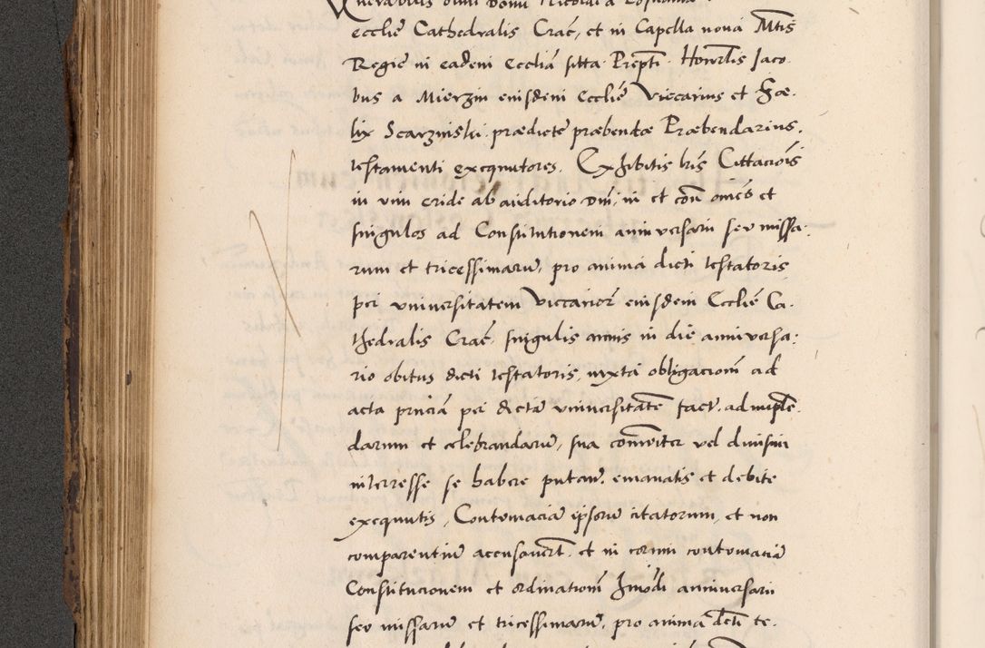 Zdjęcie nr 292 dla obiektu archiwalnego: Acta actorum causarum, sentenciarum diffinitivarum quam interloquutiorum, decretorum, obligationum, quietationum et constitutionum procuratorum coram reverndo domino Petri Porembski preposito Ossviencimensi, canonico et officiali Cracoviensi generali ad annum Dimini 1556, inditione quatuor decima, pontificatus sanctissimi in Christo patris domini Pauli divina providencia pape IIII anno ispius.