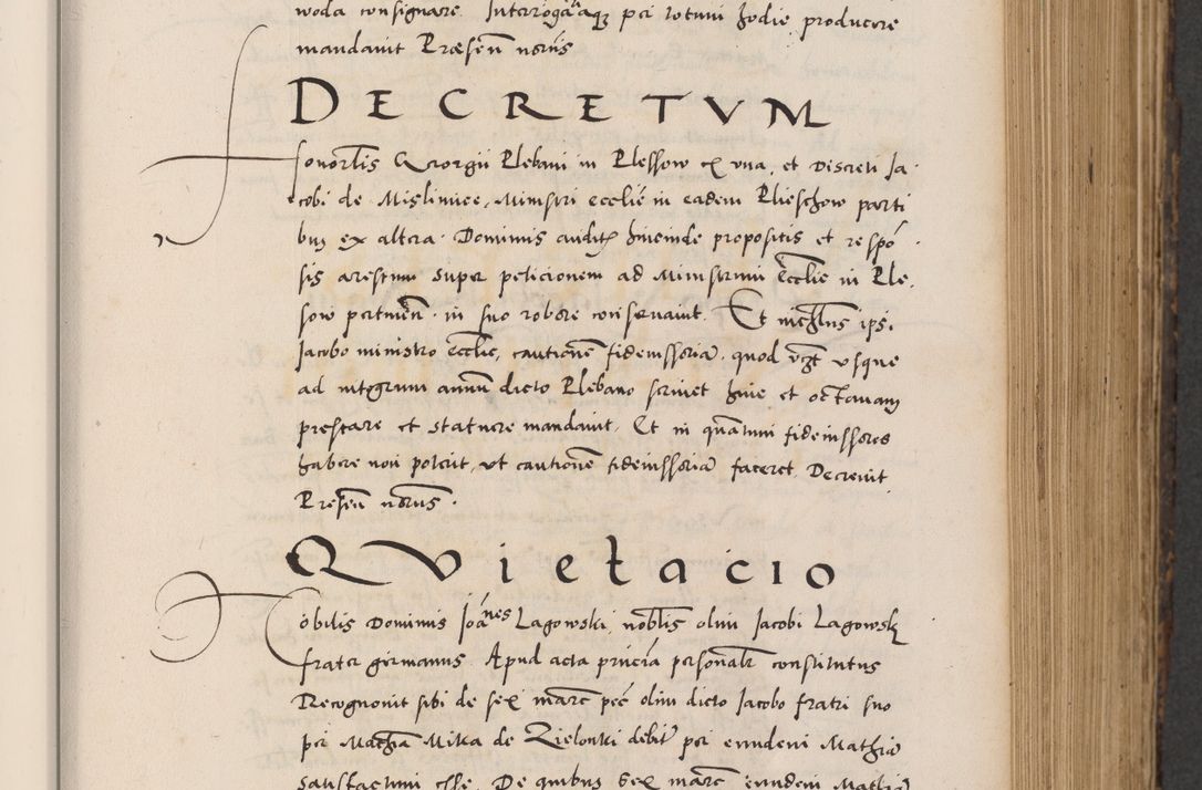 Zdjęcie nr 277 dla obiektu archiwalnego: Acta actorum causarum, sentenciarum diffinitivarum quam interloquutiorum, decretorum, obligationum, quietationum et constitutionum procuratorum coram reverndo domino Petri Porembski preposito Ossviencimensi, canonico et officiali Cracoviensi generali ad annum Dimini 1556, inditione quatuor decima, pontificatus sanctissimi in Christo patris domini Pauli divina providencia pape IIII anno ispius.
