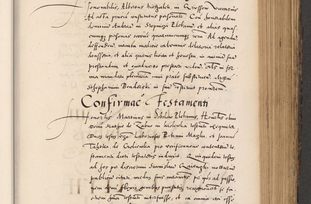 Zdjęcie nr 279 dla obiektu archiwalnego: Acta actorum causarum, sentenciarum diffinitivarum quam interloquutiorum, decretorum, obligationum, quietationum et constitutionum procuratorum coram reverndo domino Petri Porembski preposito Ossviencimensi, canonico et officiali Cracoviensi generali ad annum Dimini 1556, inditione quatuor decima, pontificatus sanctissimi in Christo patris domini Pauli divina providencia pape IIII anno ispius.