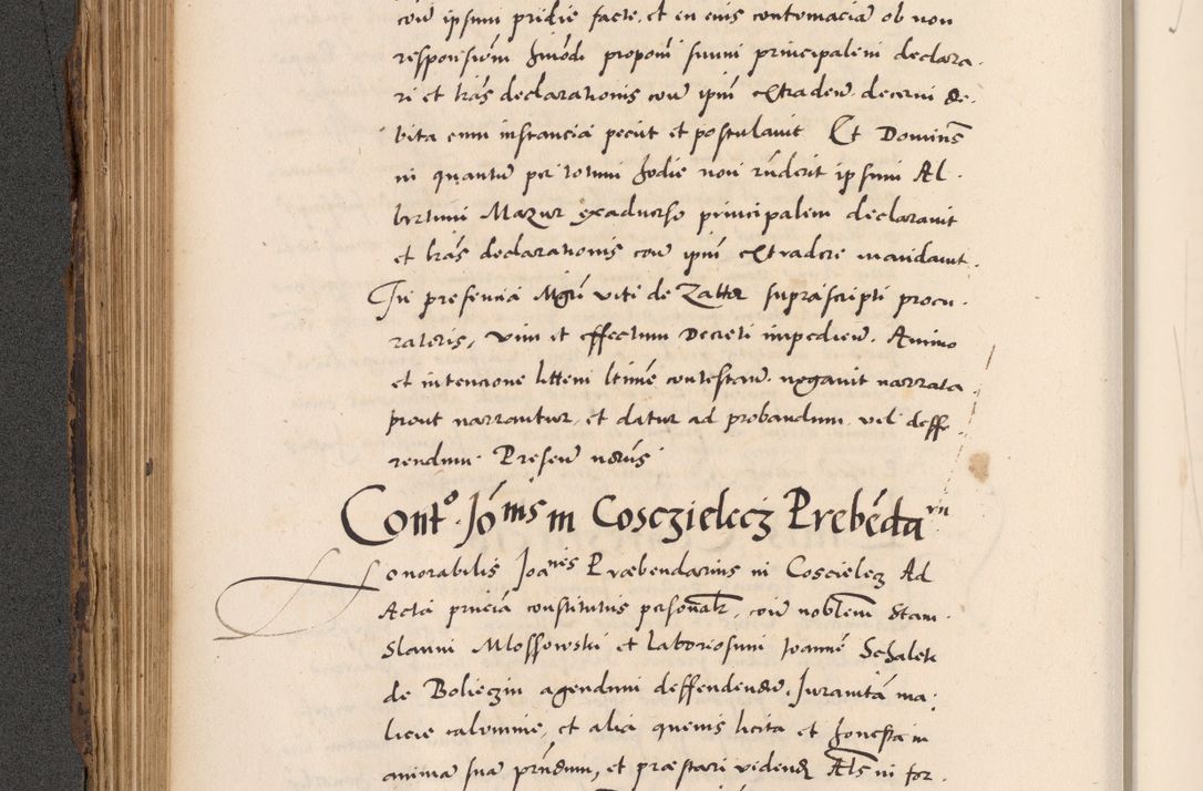 Zdjęcie nr 270 dla obiektu archiwalnego: Acta actorum causarum, sentenciarum diffinitivarum quam interloquutiorum, decretorum, obligationum, quietationum et constitutionum procuratorum coram reverndo domino Petri Porembski preposito Ossviencimensi, canonico et officiali Cracoviensi generali ad annum Dimini 1556, inditione quatuor decima, pontificatus sanctissimi in Christo patris domini Pauli divina providencia pape IIII anno ispius.