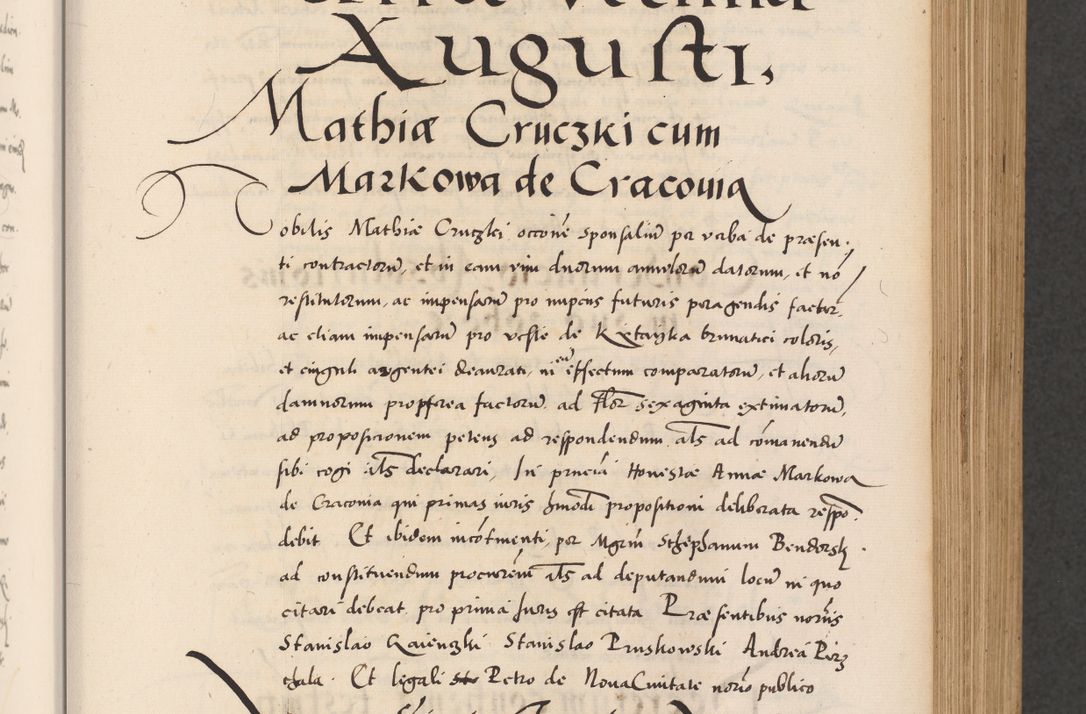 Zdjęcie nr 255 dla obiektu archiwalnego: Acta actorum causarum, sentenciarum diffinitivarum quam interloquutiorum, decretorum, obligationum, quietationum et constitutionum procuratorum coram reverndo domino Petri Porembski preposito Ossviencimensi, canonico et officiali Cracoviensi generali ad annum Dimini 1556, inditione quatuor decima, pontificatus sanctissimi in Christo patris domini Pauli divina providencia pape IIII anno ispius.