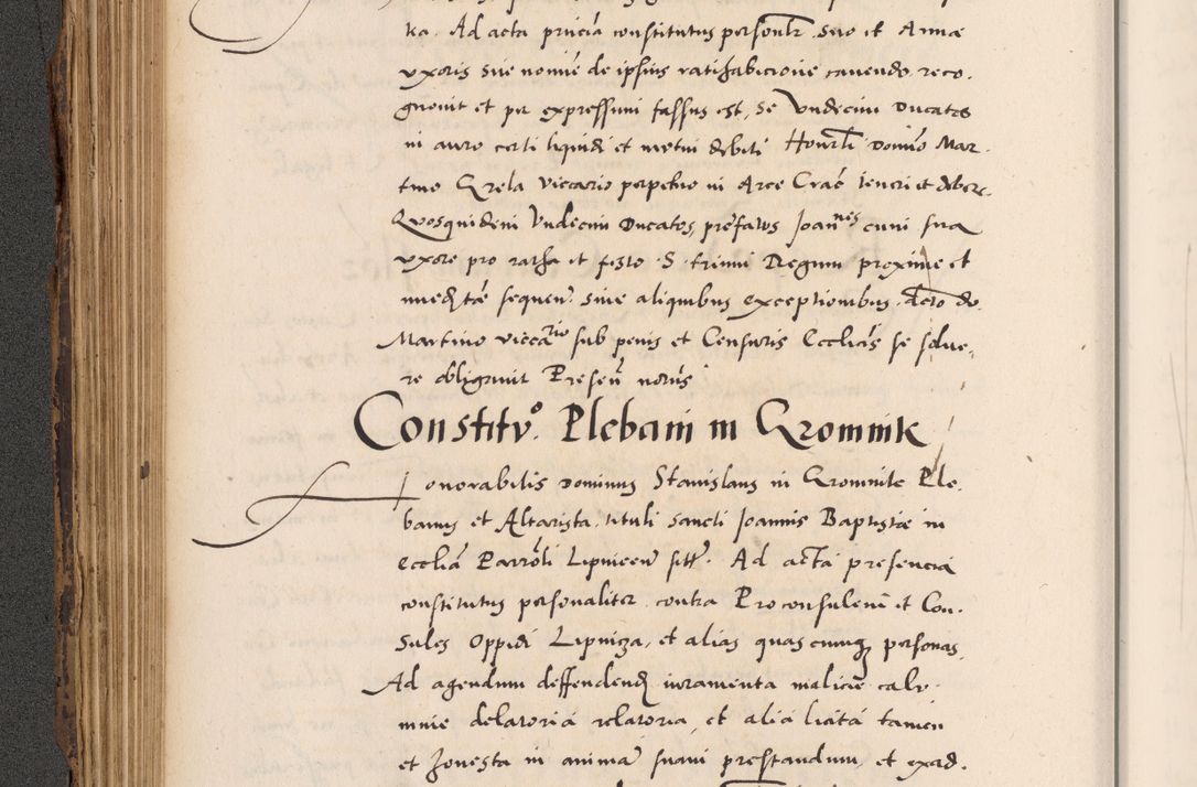 Zdjęcie nr 248 dla obiektu archiwalnego: Acta actorum causarum, sentenciarum diffinitivarum quam interloquutiorum, decretorum, obligationum, quietationum et constitutionum procuratorum coram reverndo domino Petri Porembski preposito Ossviencimensi, canonico et officiali Cracoviensi generali ad annum Dimini 1556, inditione quatuor decima, pontificatus sanctissimi in Christo patris domini Pauli divina providencia pape IIII anno ispius.