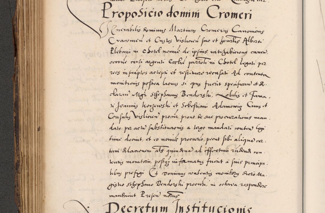 Zdjęcie nr 246 dla obiektu archiwalnego: Acta actorum causarum, sentenciarum diffinitivarum quam interloquutiorum, decretorum, obligationum, quietationum et constitutionum procuratorum coram reverndo domino Petri Porembski preposito Ossviencimensi, canonico et officiali Cracoviensi generali ad annum Dimini 1556, inditione quatuor decima, pontificatus sanctissimi in Christo patris domini Pauli divina providencia pape IIII anno ispius.