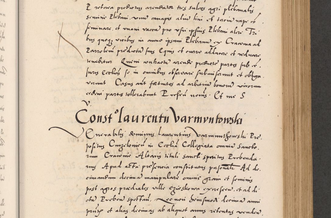 Zdjęcie nr 243 dla obiektu archiwalnego: Acta actorum causarum, sentenciarum diffinitivarum quam interloquutiorum, decretorum, obligationum, quietationum et constitutionum procuratorum coram reverndo domino Petri Porembski preposito Ossviencimensi, canonico et officiali Cracoviensi generali ad annum Dimini 1556, inditione quatuor decima, pontificatus sanctissimi in Christo patris domini Pauli divina providencia pape IIII anno ispius.