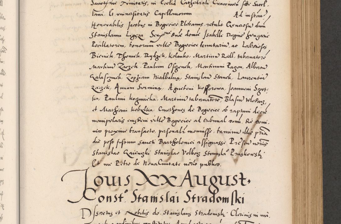 Zdjęcie nr 239 dla obiektu archiwalnego: Acta actorum causarum, sentenciarum diffinitivarum quam interloquutiorum, decretorum, obligationum, quietationum et constitutionum procuratorum coram reverndo domino Petri Porembski preposito Ossviencimensi, canonico et officiali Cracoviensi generali ad annum Dimini 1556, inditione quatuor decima, pontificatus sanctissimi in Christo patris domini Pauli divina providencia pape IIII anno ispius.