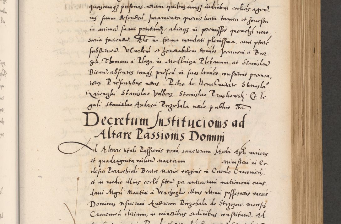 Zdjęcie nr 237 dla obiektu archiwalnego: Acta actorum causarum, sentenciarum diffinitivarum quam interloquutiorum, decretorum, obligationum, quietationum et constitutionum procuratorum coram reverndo domino Petri Porembski preposito Ossviencimensi, canonico et officiali Cracoviensi generali ad annum Dimini 1556, inditione quatuor decima, pontificatus sanctissimi in Christo patris domini Pauli divina providencia pape IIII anno ispius.
