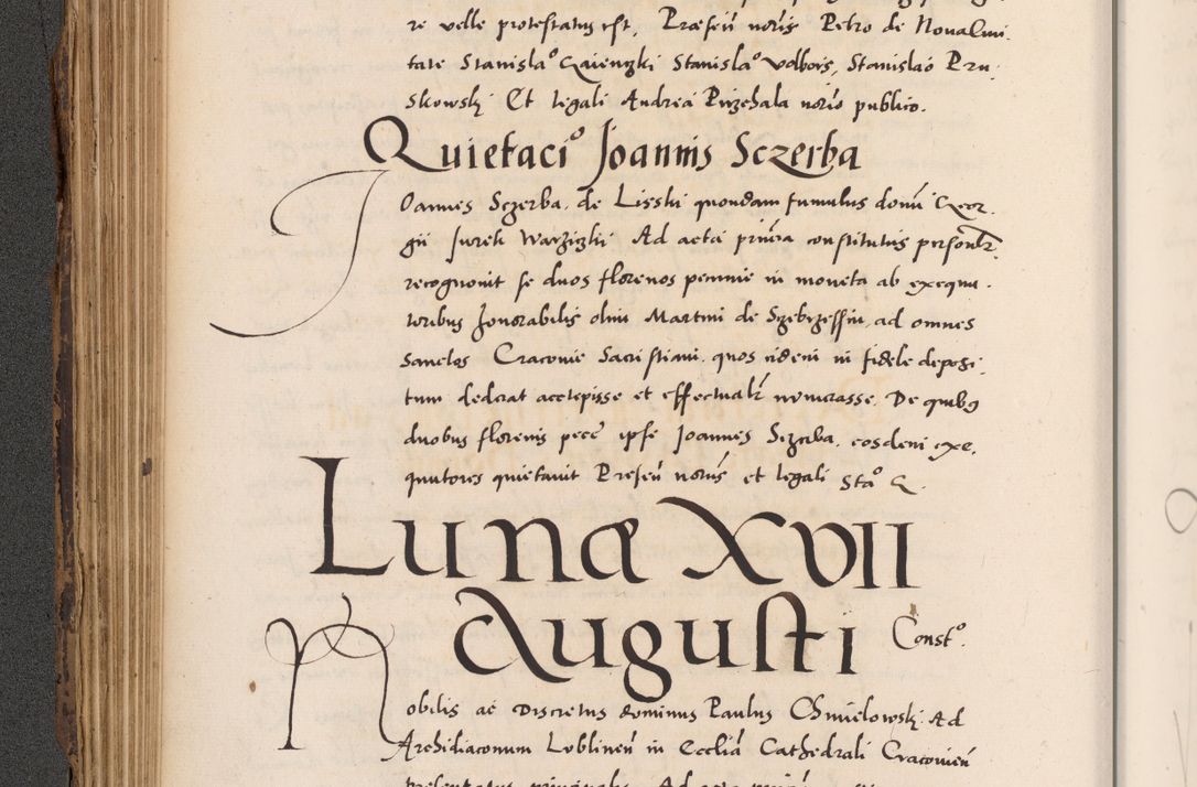 Zdjęcie nr 236 dla obiektu archiwalnego: Acta actorum causarum, sentenciarum diffinitivarum quam interloquutiorum, decretorum, obligationum, quietationum et constitutionum procuratorum coram reverndo domino Petri Porembski preposito Ossviencimensi, canonico et officiali Cracoviensi generali ad annum Dimini 1556, inditione quatuor decima, pontificatus sanctissimi in Christo patris domini Pauli divina providencia pape IIII anno ispius.