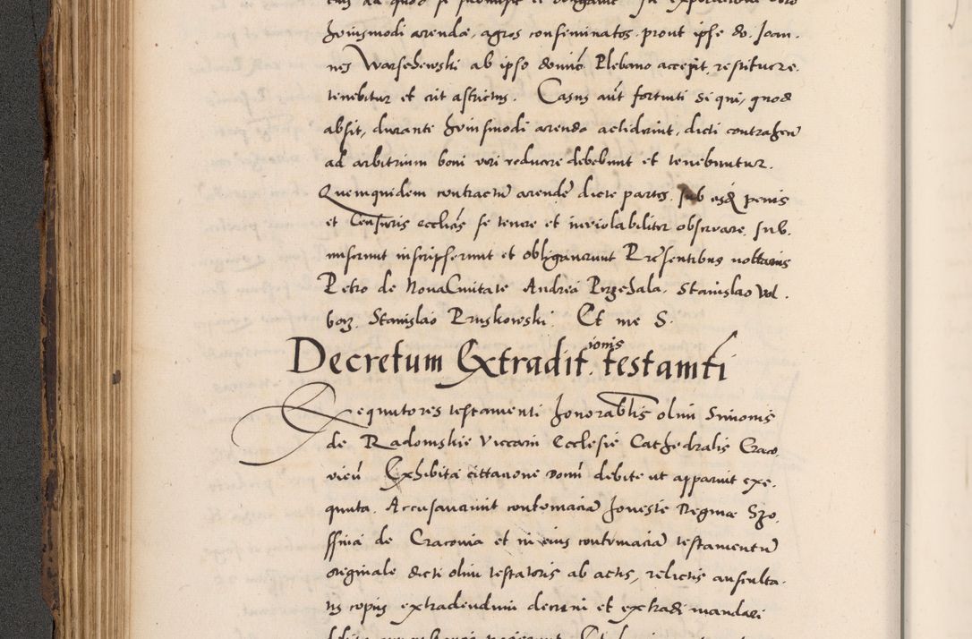 Zdjęcie nr 234 dla obiektu archiwalnego: Acta actorum causarum, sentenciarum diffinitivarum quam interloquutiorum, decretorum, obligationum, quietationum et constitutionum procuratorum coram reverndo domino Petri Porembski preposito Ossviencimensi, canonico et officiali Cracoviensi generali ad annum Dimini 1556, inditione quatuor decima, pontificatus sanctissimi in Christo patris domini Pauli divina providencia pape IIII anno ispius.