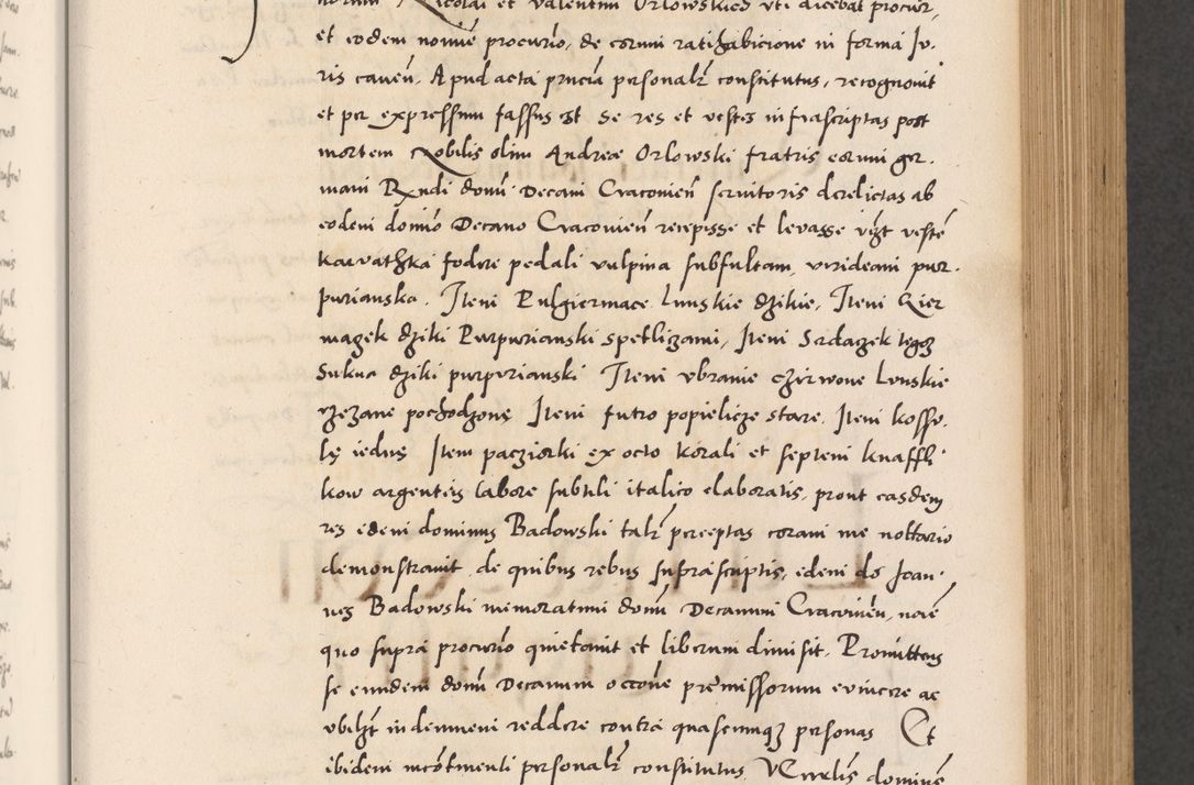 Zdjęcie nr 235 dla obiektu archiwalnego: Acta actorum causarum, sentenciarum diffinitivarum quam interloquutiorum, decretorum, obligationum, quietationum et constitutionum procuratorum coram reverndo domino Petri Porembski preposito Ossviencimensi, canonico et officiali Cracoviensi generali ad annum Dimini 1556, inditione quatuor decima, pontificatus sanctissimi in Christo patris domini Pauli divina providencia pape IIII anno ispius.