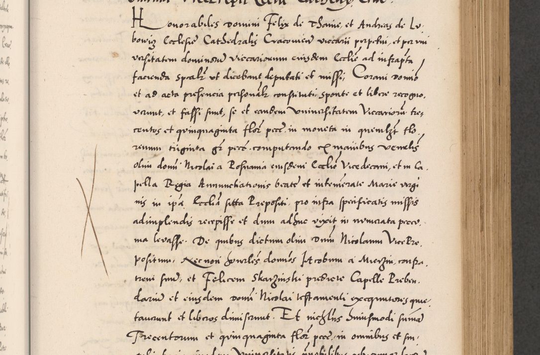 Zdjęcie nr 223 dla obiektu archiwalnego: Acta actorum causarum, sentenciarum diffinitivarum quam interloquutiorum, decretorum, obligationum, quietationum et constitutionum procuratorum coram reverndo domino Petri Porembski preposito Ossviencimensi, canonico et officiali Cracoviensi generali ad annum Dimini 1556, inditione quatuor decima, pontificatus sanctissimi in Christo patris domini Pauli divina providencia pape IIII anno ispius.