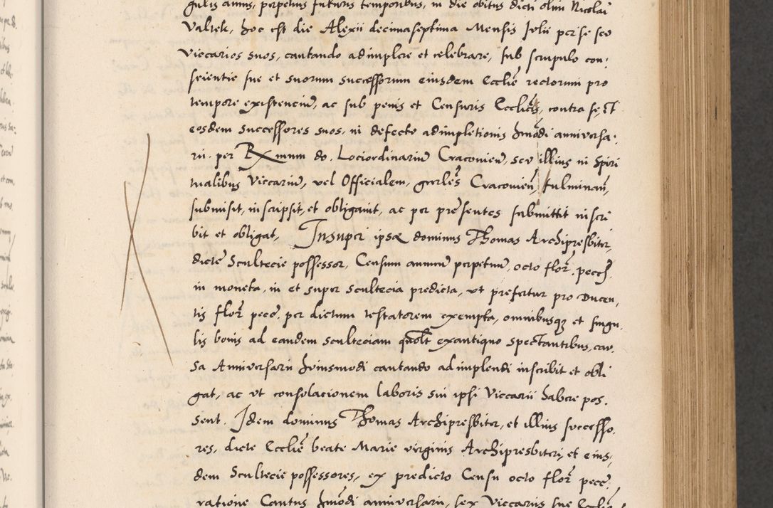 Zdjęcie nr 221 dla obiektu archiwalnego: Acta actorum causarum, sentenciarum diffinitivarum quam interloquutiorum, decretorum, obligationum, quietationum et constitutionum procuratorum coram reverndo domino Petri Porembski preposito Ossviencimensi, canonico et officiali Cracoviensi generali ad annum Dimini 1556, inditione quatuor decima, pontificatus sanctissimi in Christo patris domini Pauli divina providencia pape IIII anno ispius.