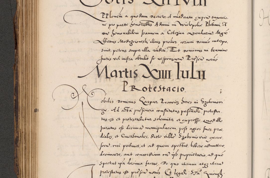 Zdjęcie nr 218 dla obiektu archiwalnego: Acta actorum causarum, sentenciarum diffinitivarum quam interloquutiorum, decretorum, obligationum, quietationum et constitutionum procuratorum coram reverndo domino Petri Porembski preposito Ossviencimensi, canonico et officiali Cracoviensi generali ad annum Dimini 1556, inditione quatuor decima, pontificatus sanctissimi in Christo patris domini Pauli divina providencia pape IIII anno ispius.