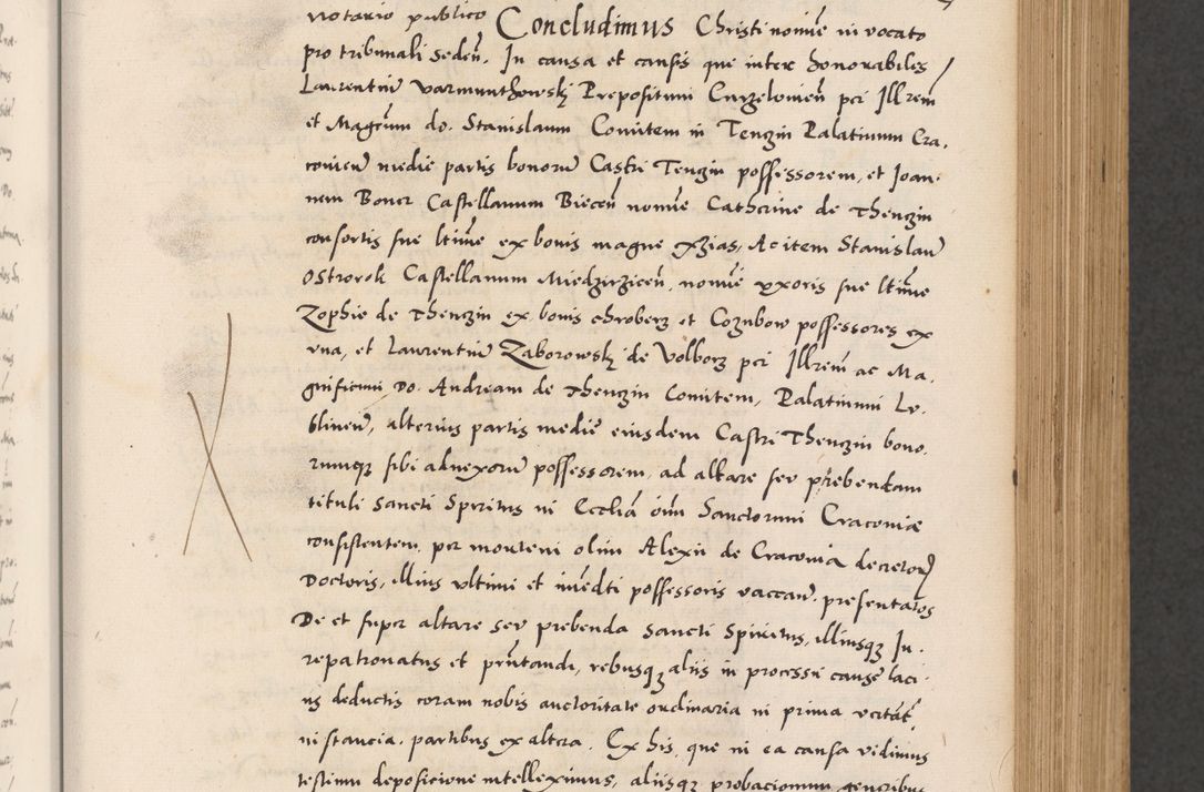 Zdjęcie nr 211 dla obiektu archiwalnego: Acta actorum causarum, sentenciarum diffinitivarum quam interloquutiorum, decretorum, obligationum, quietationum et constitutionum procuratorum coram reverndo domino Petri Porembski preposito Ossviencimensi, canonico et officiali Cracoviensi generali ad annum Dimini 1556, inditione quatuor decima, pontificatus sanctissimi in Christo patris domini Pauli divina providencia pape IIII anno ispius.