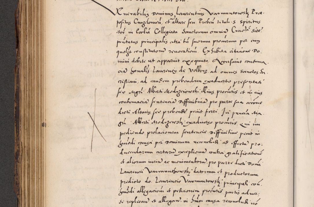Zdjęcie nr 210 dla obiektu archiwalnego: Acta actorum causarum, sentenciarum diffinitivarum quam interloquutiorum, decretorum, obligationum, quietationum et constitutionum procuratorum coram reverndo domino Petri Porembski preposito Ossviencimensi, canonico et officiali Cracoviensi generali ad annum Dimini 1556, inditione quatuor decima, pontificatus sanctissimi in Christo patris domini Pauli divina providencia pape IIII anno ispius.