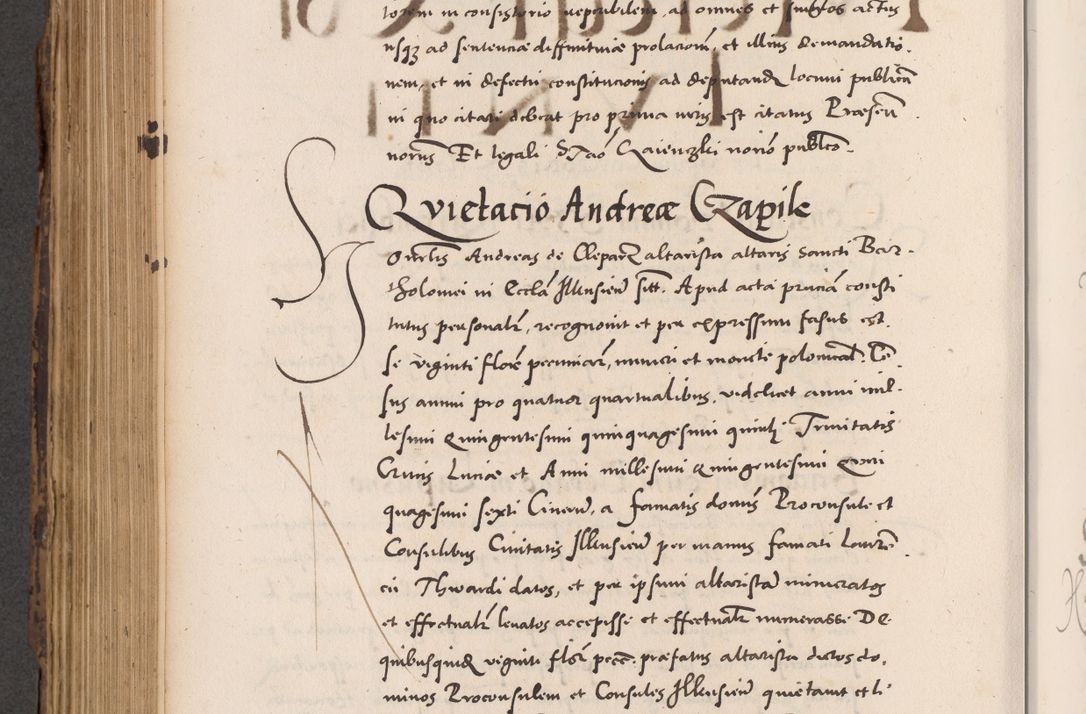 Zdjęcie nr 600 dla obiektu archiwalnego: Acta actorum causarum, sentenciarum diffinitivarum quam interloquutiorum, decretorum, obligationum, quietationum et constitutionum procuratorum coram reverndo domino Petri Porembski preposito Ossviencimensi, canonico et officiali Cracoviensi generali ad annum Dimini 1556, inditione quatuor decima, pontificatus sanctissimi in Christo patris domini Pauli divina providencia pape IIII anno ispius.