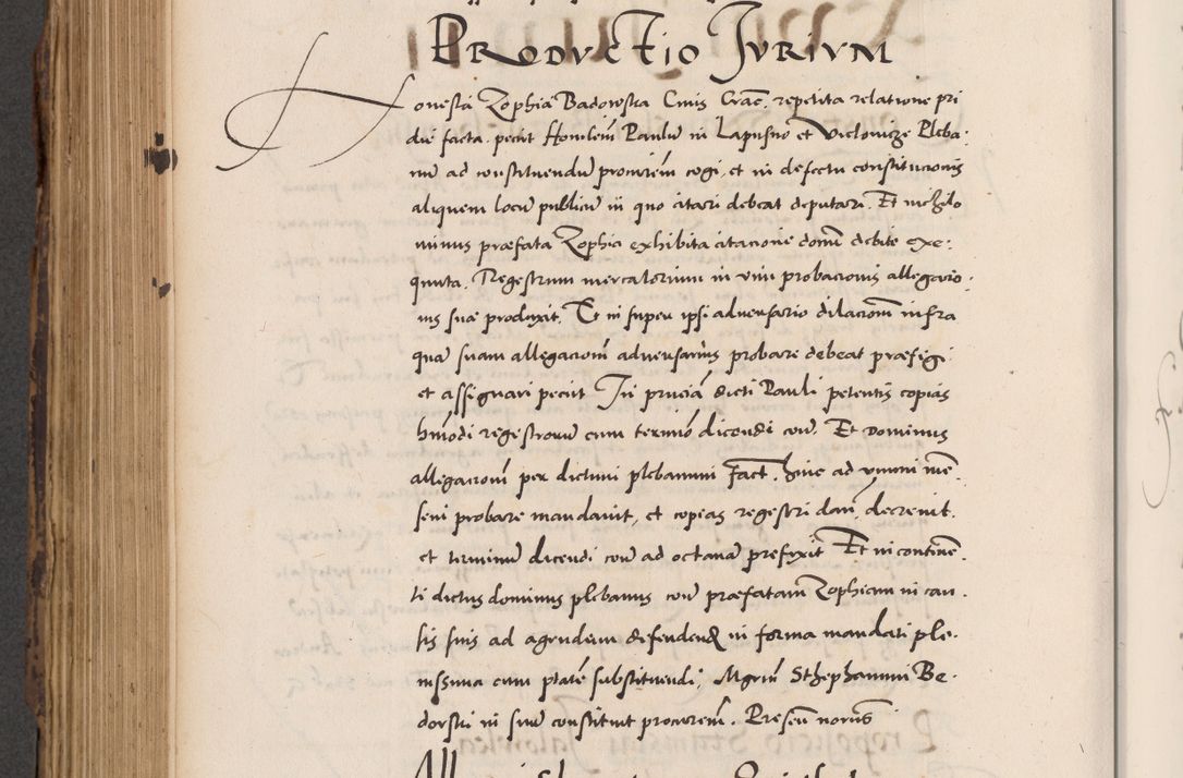 Zdjęcie nr 604 dla obiektu archiwalnego: Acta actorum causarum, sentenciarum diffinitivarum quam interloquutiorum, decretorum, obligationum, quietationum et constitutionum procuratorum coram reverndo domino Petri Porembski preposito Ossviencimensi, canonico et officiali Cracoviensi generali ad annum Dimini 1556, inditione quatuor decima, pontificatus sanctissimi in Christo patris domini Pauli divina providencia pape IIII anno ispius.