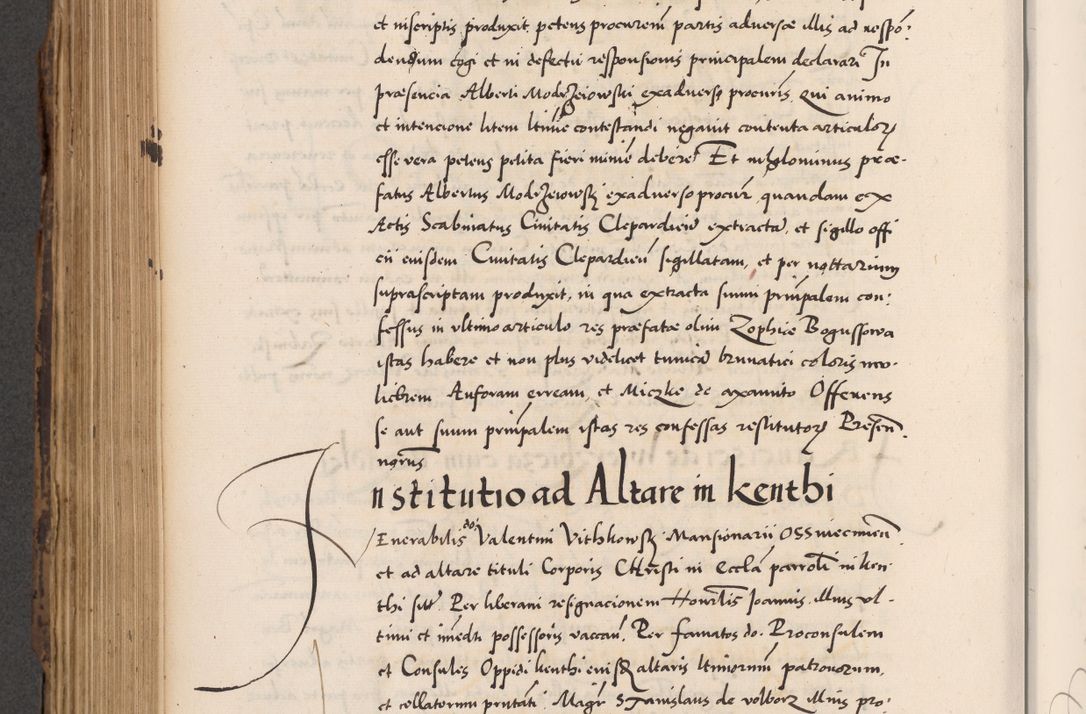Zdjęcie nr 592 dla obiektu archiwalnego: Acta actorum causarum, sentenciarum diffinitivarum quam interloquutiorum, decretorum, obligationum, quietationum et constitutionum procuratorum coram reverndo domino Petri Porembski preposito Ossviencimensi, canonico et officiali Cracoviensi generali ad annum Dimini 1556, inditione quatuor decima, pontificatus sanctissimi in Christo patris domini Pauli divina providencia pape IIII anno ispius.