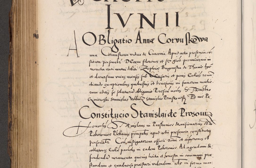 Zdjęcie nr 590 dla obiektu archiwalnego: Acta actorum causarum, sentenciarum diffinitivarum quam interloquutiorum, decretorum, obligationum, quietationum et constitutionum procuratorum coram reverndo domino Petri Porembski preposito Ossviencimensi, canonico et officiali Cracoviensi generali ad annum Dimini 1556, inditione quatuor decima, pontificatus sanctissimi in Christo patris domini Pauli divina providencia pape IIII anno ispius.