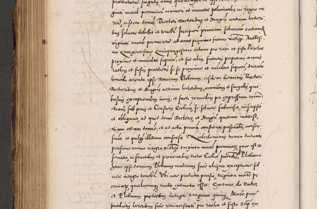 Zdjęcie nr 584 dla obiektu archiwalnego: Acta actorum causarum, sentenciarum diffinitivarum quam interloquutiorum, decretorum, obligationum, quietationum et constitutionum procuratorum coram reverndo domino Petri Porembski preposito Ossviencimensi, canonico et officiali Cracoviensi generali ad annum Dimini 1556, inditione quatuor decima, pontificatus sanctissimi in Christo patris domini Pauli divina providencia pape IIII anno ispius.