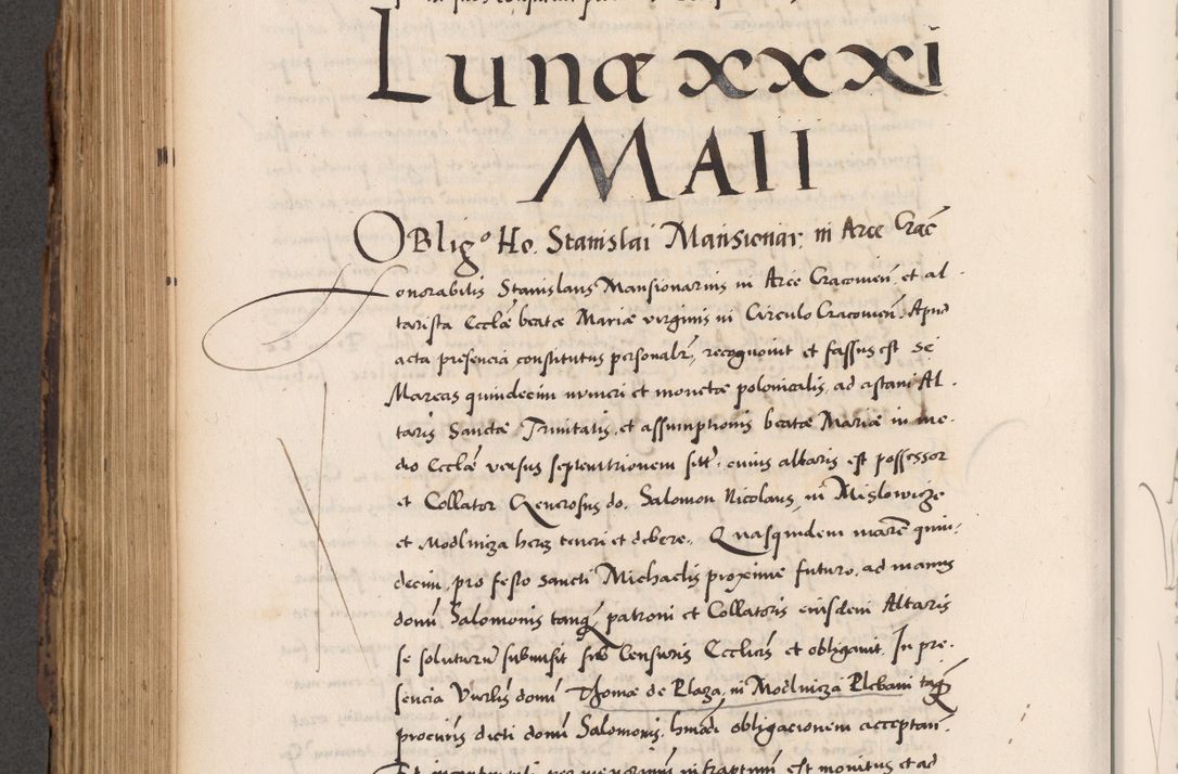 Zdjęcie nr 582 dla obiektu archiwalnego: Acta actorum causarum, sentenciarum diffinitivarum quam interloquutiorum, decretorum, obligationum, quietationum et constitutionum procuratorum coram reverndo domino Petri Porembski preposito Ossviencimensi, canonico et officiali Cracoviensi generali ad annum Dimini 1556, inditione quatuor decima, pontificatus sanctissimi in Christo patris domini Pauli divina providencia pape IIII anno ispius.