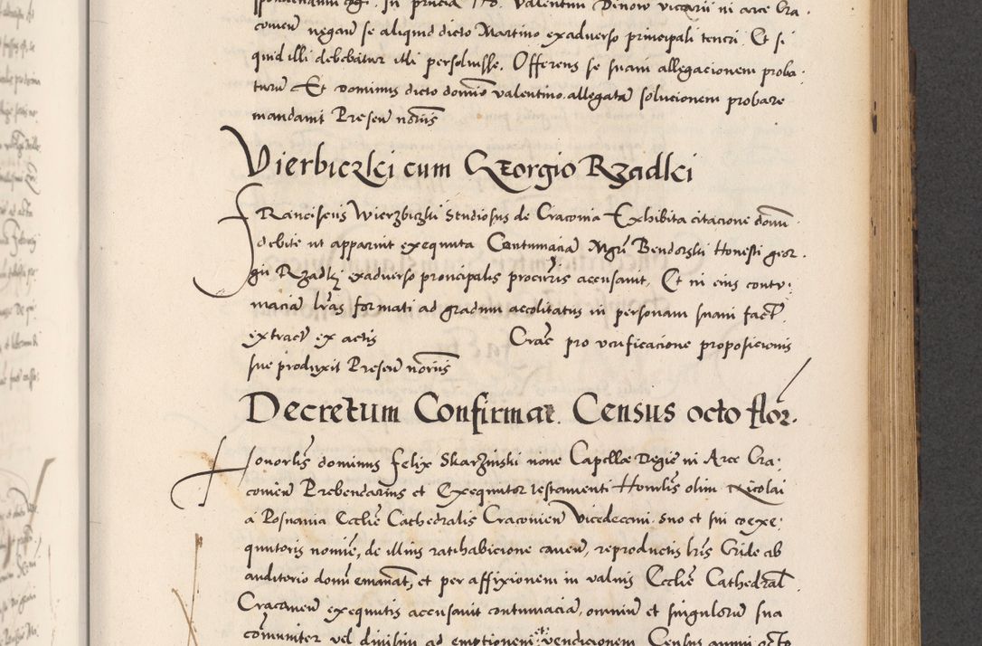 Zdjęcie nr 571 dla obiektu archiwalnego: Acta actorum causarum, sentenciarum diffinitivarum quam interloquutiorum, decretorum, obligationum, quietationum et constitutionum procuratorum coram reverndo domino Petri Porembski preposito Ossviencimensi, canonico et officiali Cracoviensi generali ad annum Dimini 1556, inditione quatuor decima, pontificatus sanctissimi in Christo patris domini Pauli divina providencia pape IIII anno ispius.