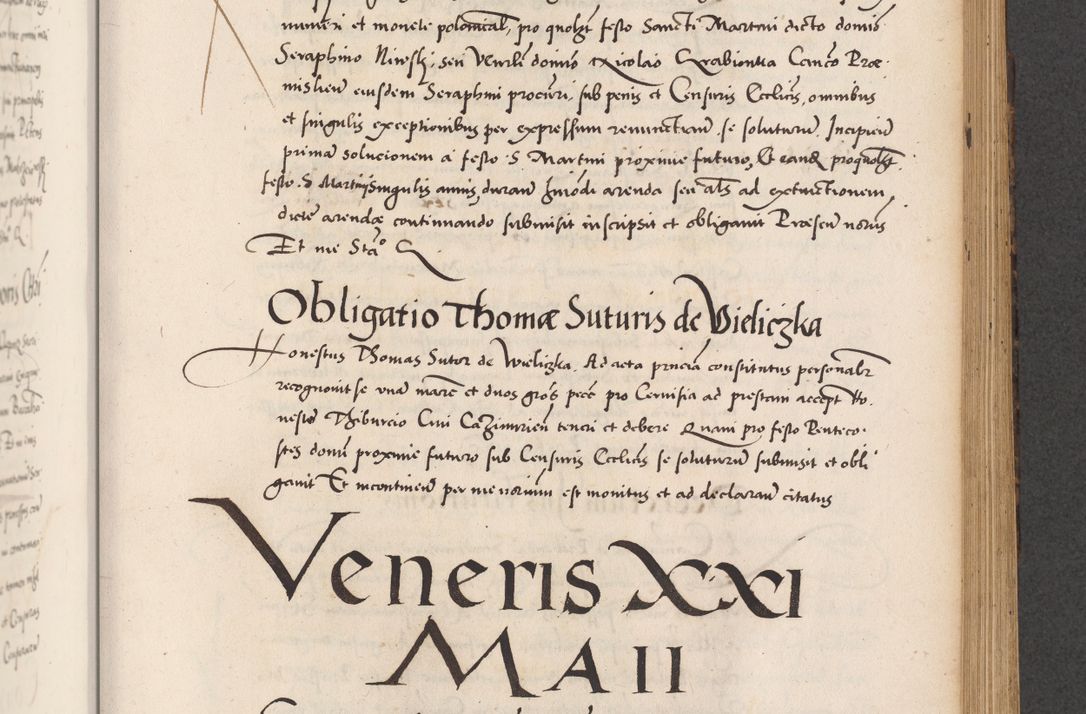 Zdjęcie nr 569 dla obiektu archiwalnego: Acta actorum causarum, sentenciarum diffinitivarum quam interloquutiorum, decretorum, obligationum, quietationum et constitutionum procuratorum coram reverndo domino Petri Porembski preposito Ossviencimensi, canonico et officiali Cracoviensi generali ad annum Dimini 1556, inditione quatuor decima, pontificatus sanctissimi in Christo patris domini Pauli divina providencia pape IIII anno ispius.