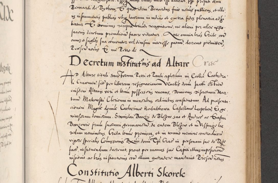 Zdjęcie nr 567 dla obiektu archiwalnego: Acta actorum causarum, sentenciarum diffinitivarum quam interloquutiorum, decretorum, obligationum, quietationum et constitutionum procuratorum coram reverndo domino Petri Porembski preposito Ossviencimensi, canonico et officiali Cracoviensi generali ad annum Dimini 1556, inditione quatuor decima, pontificatus sanctissimi in Christo patris domini Pauli divina providencia pape IIII anno ispius.