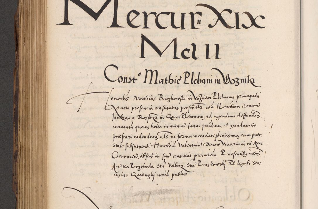 Zdjęcie nr 566 dla obiektu archiwalnego: Acta actorum causarum, sentenciarum diffinitivarum quam interloquutiorum, decretorum, obligationum, quietationum et constitutionum procuratorum coram reverndo domino Petri Porembski preposito Ossviencimensi, canonico et officiali Cracoviensi generali ad annum Dimini 1556, inditione quatuor decima, pontificatus sanctissimi in Christo patris domini Pauli divina providencia pape IIII anno ispius.