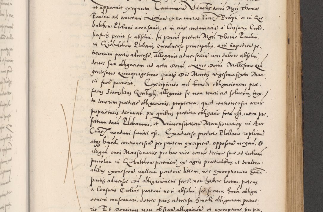 Zdjęcie nr 563 dla obiektu archiwalnego: Acta actorum causarum, sentenciarum diffinitivarum quam interloquutiorum, decretorum, obligationum, quietationum et constitutionum procuratorum coram reverndo domino Petri Porembski preposito Ossviencimensi, canonico et officiali Cracoviensi generali ad annum Dimini 1556, inditione quatuor decima, pontificatus sanctissimi in Christo patris domini Pauli divina providencia pape IIII anno ispius.