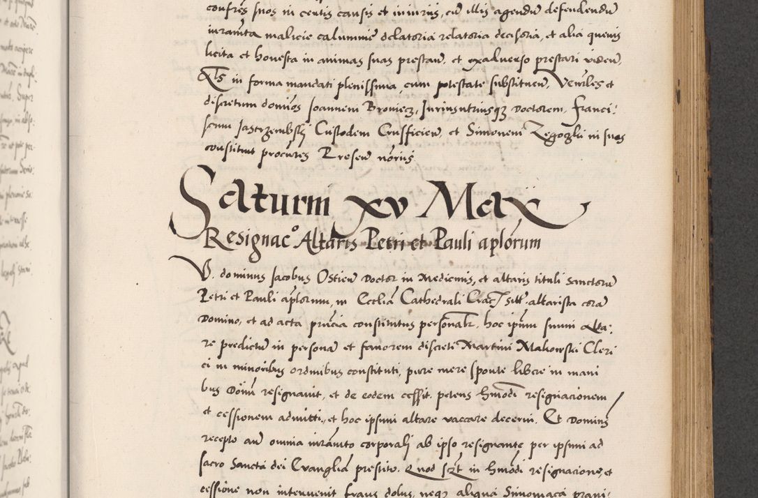 Zdjęcie nr 561 dla obiektu archiwalnego: Acta actorum causarum, sentenciarum diffinitivarum quam interloquutiorum, decretorum, obligationum, quietationum et constitutionum procuratorum coram reverndo domino Petri Porembski preposito Ossviencimensi, canonico et officiali Cracoviensi generali ad annum Dimini 1556, inditione quatuor decima, pontificatus sanctissimi in Christo patris domini Pauli divina providencia pape IIII anno ispius.