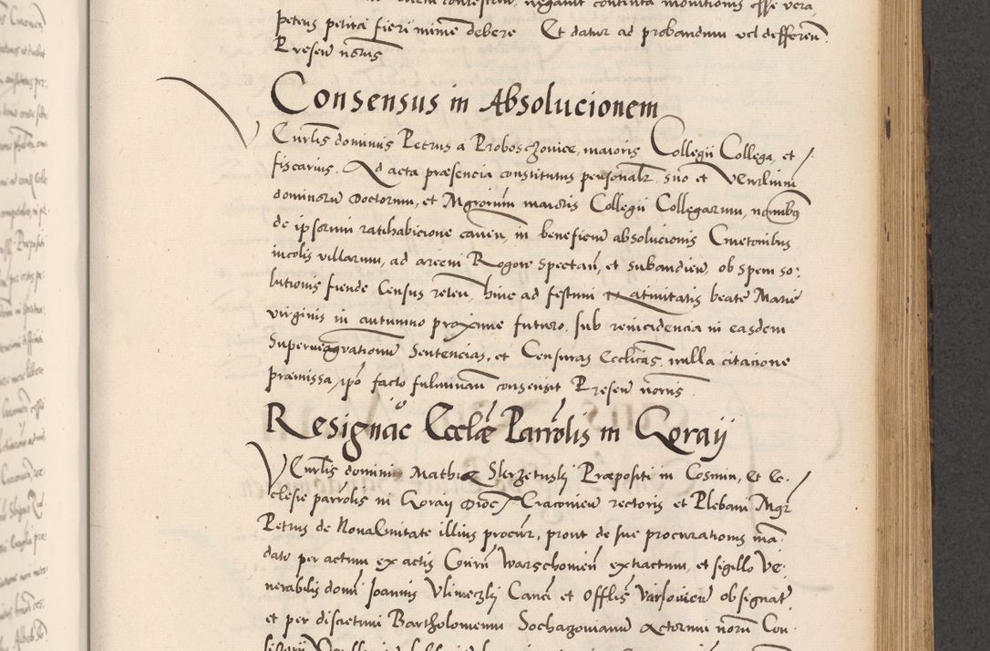 Zdjęcie nr 555 dla obiektu archiwalnego: Acta actorum causarum, sentenciarum diffinitivarum quam interloquutiorum, decretorum, obligationum, quietationum et constitutionum procuratorum coram reverndo domino Petri Porembski preposito Ossviencimensi, canonico et officiali Cracoviensi generali ad annum Dimini 1556, inditione quatuor decima, pontificatus sanctissimi in Christo patris domini Pauli divina providencia pape IIII anno ispius.