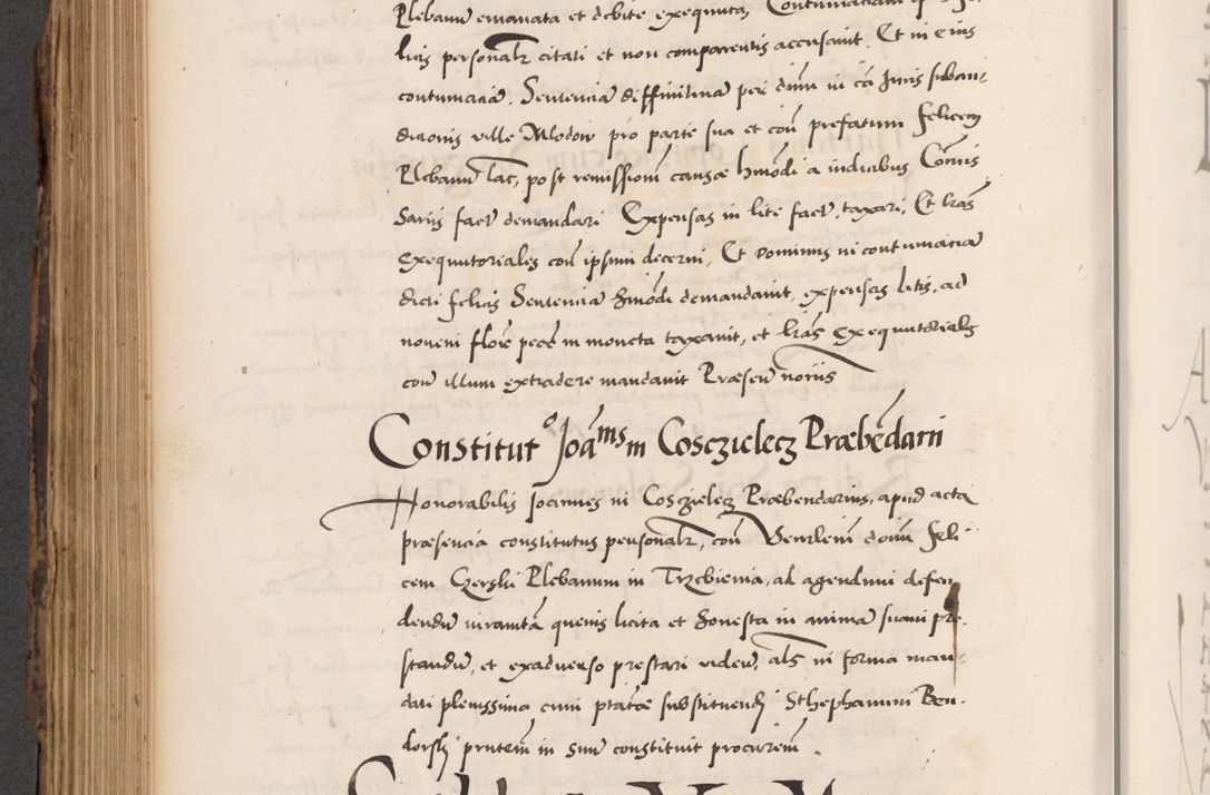 Zdjęcie nr 550 dla obiektu archiwalnego: Acta actorum causarum, sentenciarum diffinitivarum quam interloquutiorum, decretorum, obligationum, quietationum et constitutionum procuratorum coram reverndo domino Petri Porembski preposito Ossviencimensi, canonico et officiali Cracoviensi generali ad annum Dimini 1556, inditione quatuor decima, pontificatus sanctissimi in Christo patris domini Pauli divina providencia pape IIII anno ispius.